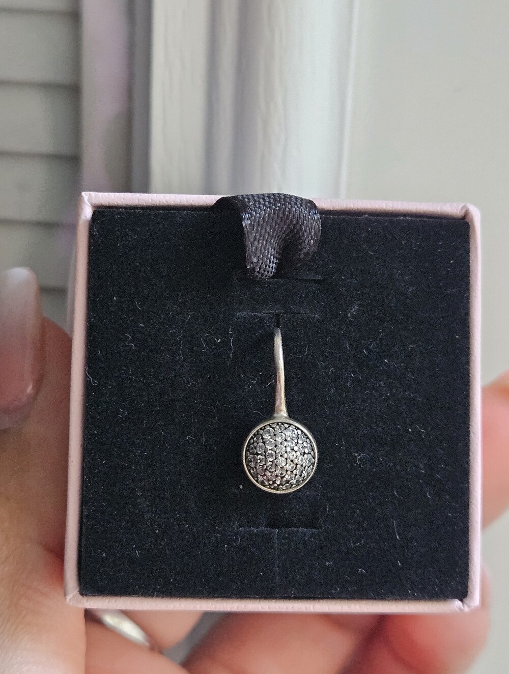 Pandora 'SINGLE' Sterling Silver Pavé Round Drop Earring - Sparkling ✨️